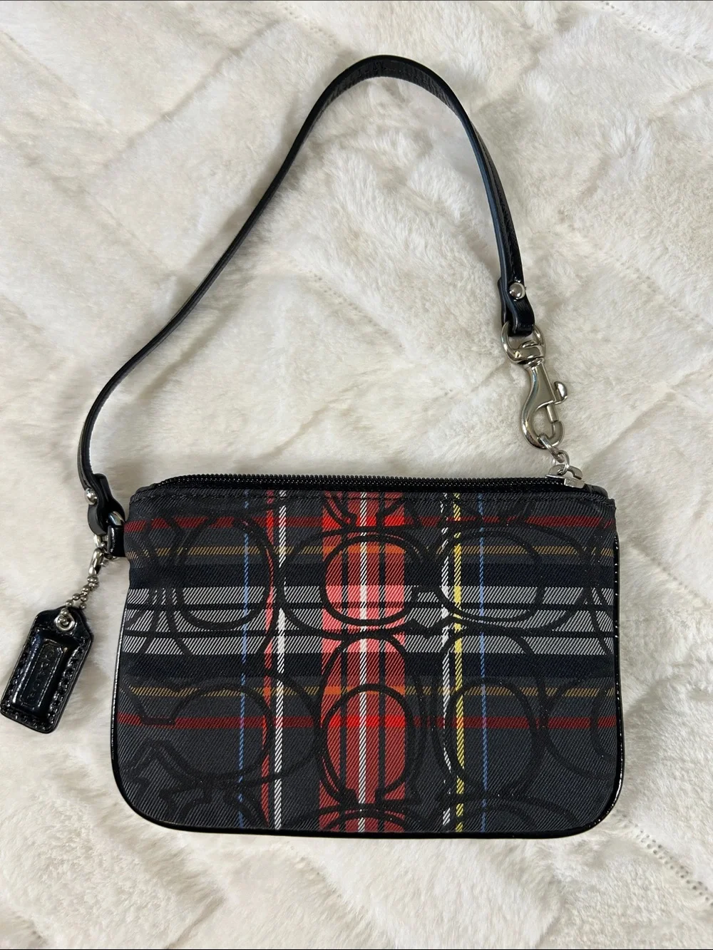 Coach Poppy Signature Tartan Plaid Wristlet - Excellent Condition!